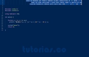 programacion en turbo C: parabola concava hacia abajo