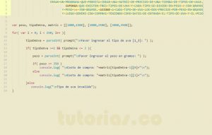 programacion en javascript: precio por tipo y peso de uva