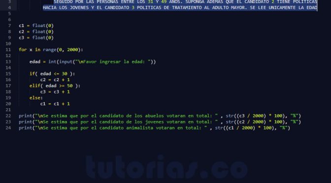 programacion en python: simulacion de encuesta