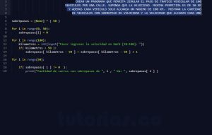 programacion en python: sobrepaso de velocidad