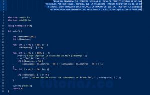 programacion en turbo C: sobrepaso de velocidad