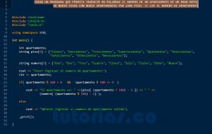 programacion en C++: traduccion de apartamento