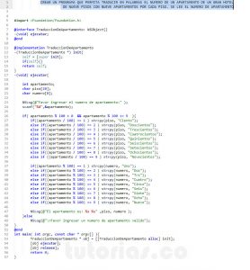 programacion en objective C: traduccion de apartamento