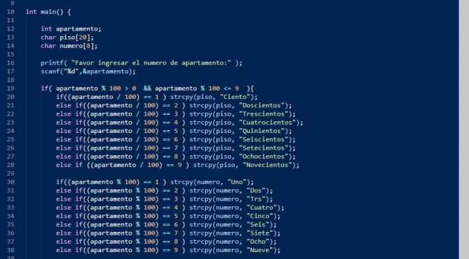 arrays – turbo C (traduccion de numero de apartamento)