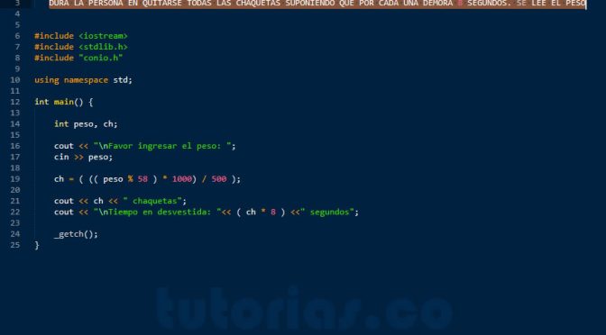 programacion en c++: cantidad chaquetas y desvestidas