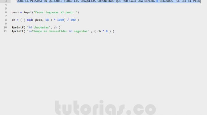 programacion en matLab: cantidad chaquetas y desvestidas