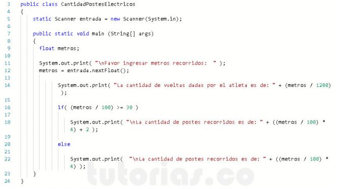 programacion en java: cantidad de postes electricos