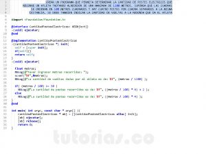 programacion en objective C: cantidad de postes electricos