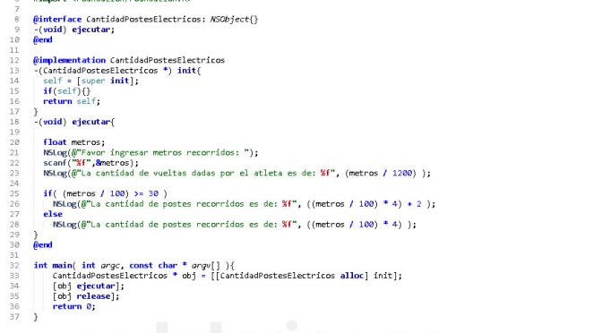 programacion en objective C: cantidad de postes electricos