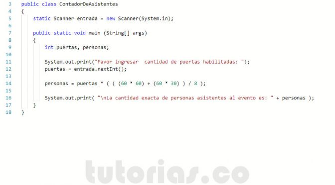 programacion en java: contador de asistentes