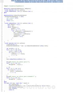 programacion en objective C: ordenar datos pares de un vector