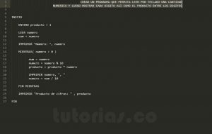 programacion en pseudocodigo: producto de digitos