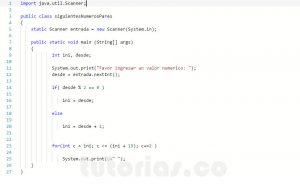 programacion en java: siguientes numeros pares