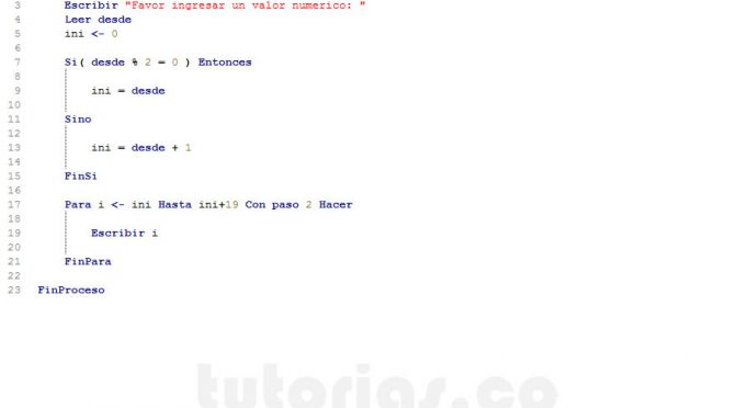 programacion en pseint: siguientes numeros pares