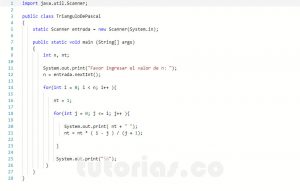 programacion en java: triangulo de pascal