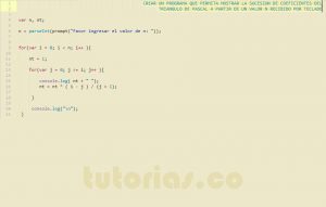 programacion en javascript: triangulo de pascal