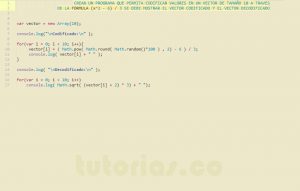 programacion en javascript: vector codificado