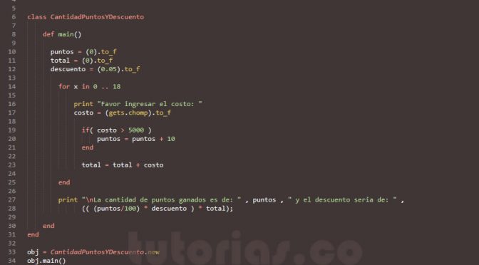 programacion en ruby: cantidad puntos y descuento