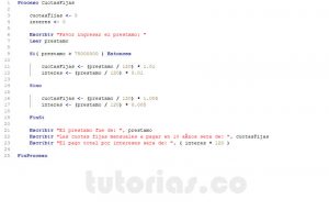 programacion en pseint: cuotas fijas