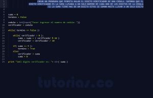 programacion en python: digito verificador de una cedula