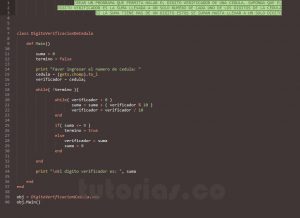 programacion en ruby: digito verificador de una cedula