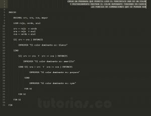 programacion en pseudocodigo: el color dominante