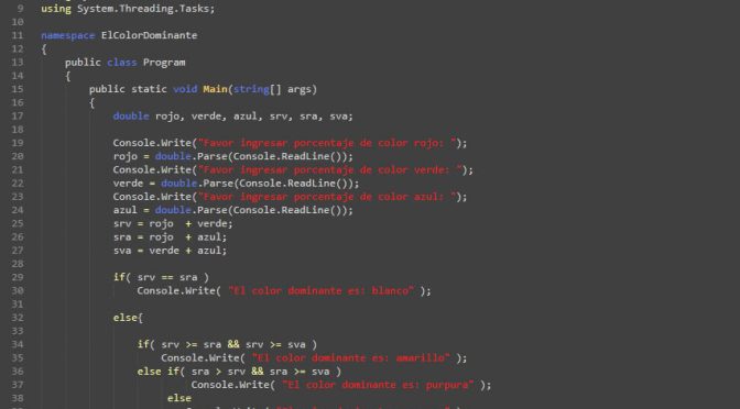 programacion en c#: el color dominante