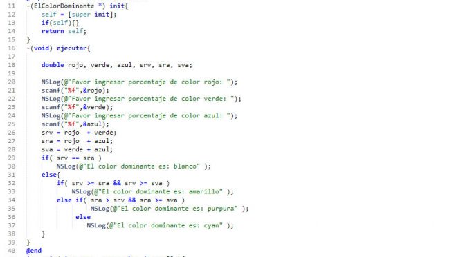 programacion en objective C: el color dominante