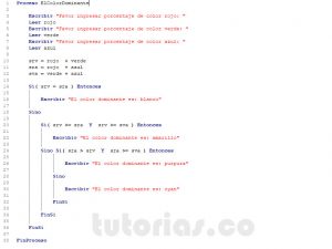 programacion en pseint: el color dominante