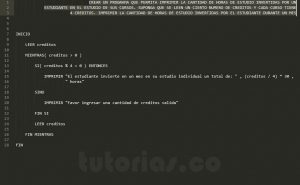 programacion en pseudocodigo: horas de estudio estudiante