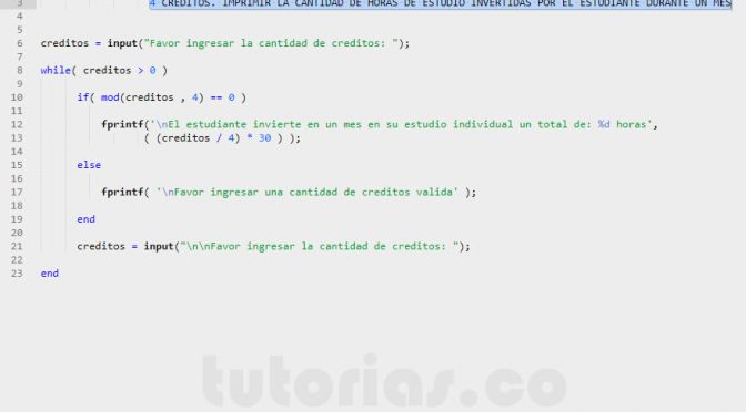 ciclo while – matLab (horas de estudio de un estudiante)