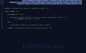 programacion en python: horas de estudio estudiante