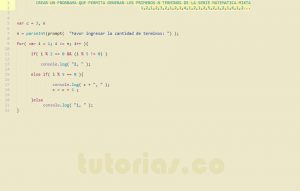 programacion en javascript: serie matematica mixta