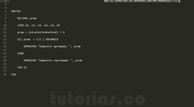 programacion en pseudocodigo: aprobacion de semestre