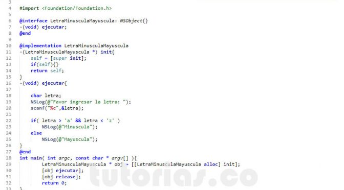 programacion en objective C: letra minuscula mayuscula