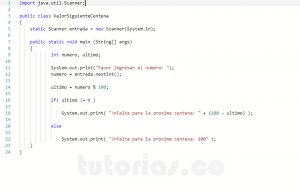programacion en java: valor faltante siguiente centena