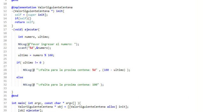 programacion en objective C: valor faltante siguiente centena