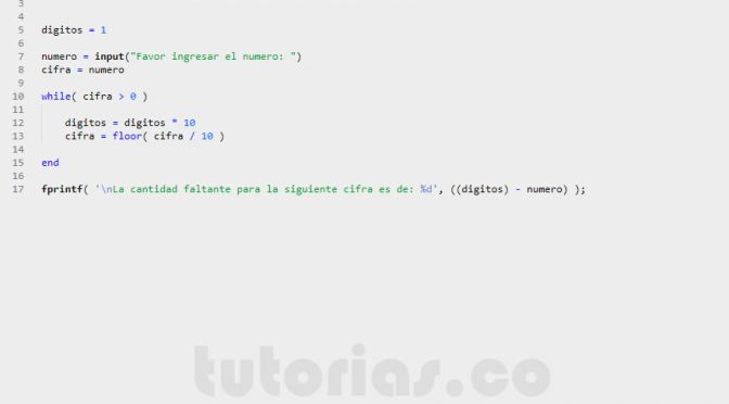 ciclo while – matLab (valor faltante siguiente cifra)