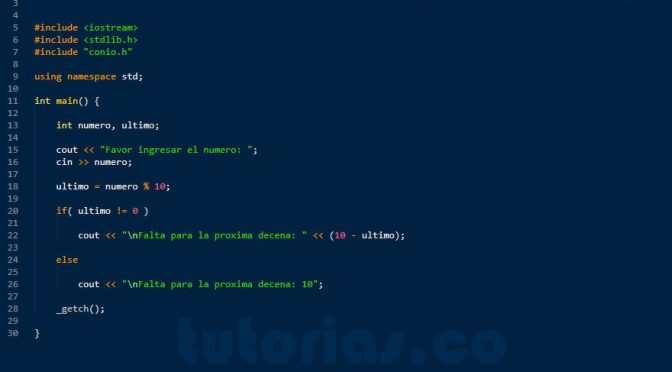 programacion en C++: valor faltante siguiente decena