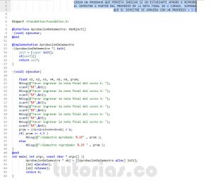 programacion en objective C: aprobación de semestre