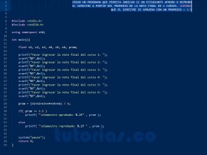 programacion en turbo C: aprobación de semestre
