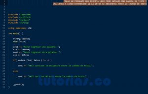 programacion en c++: buscar caracter entre cadena de texto