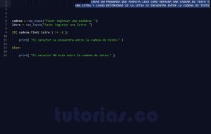 programacion en python: buscar caracter entre cadena de texto