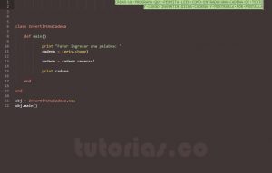 programacion en ruby: invertir una cadena de texto