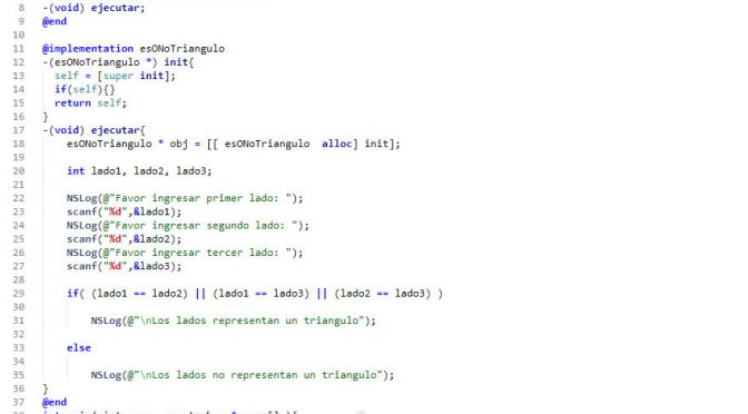programacion en objective C: es o no triangulo