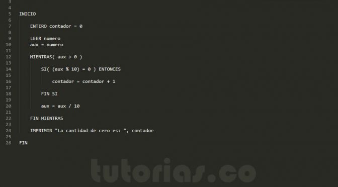 programacion en pseudocodigo: cantidad ceros de una cifra