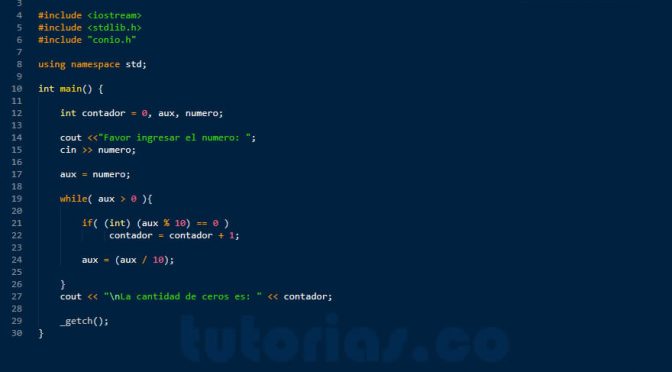 programacion en C++: cantidad ceros de una cifra