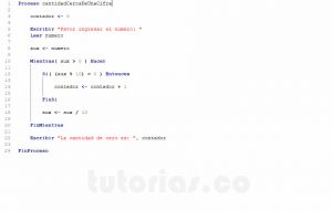 programacion en pseint: cantidad ceros de una cifra