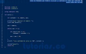 programacion en turbo C: cantidad ceros de una cifra