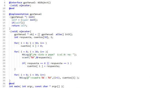 programacion en objective C: gps manual
